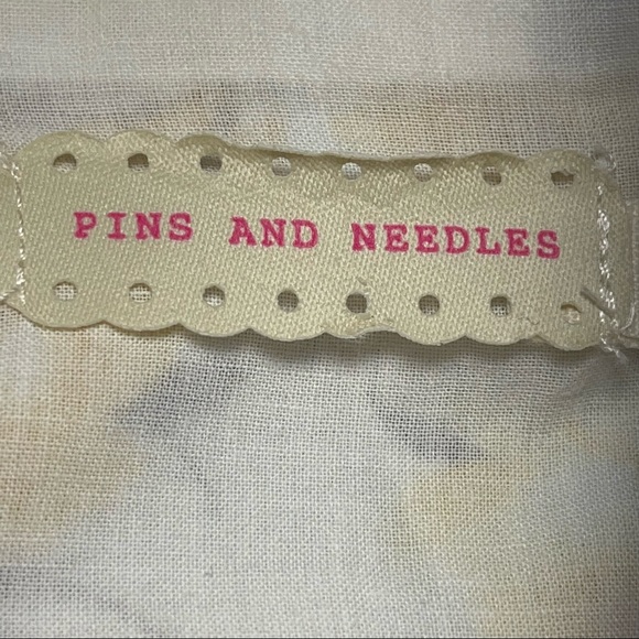 Pins and Needles Size L Yellow Floral Strapless Balloon lined Dress with Pockets - Picture 7 of 15